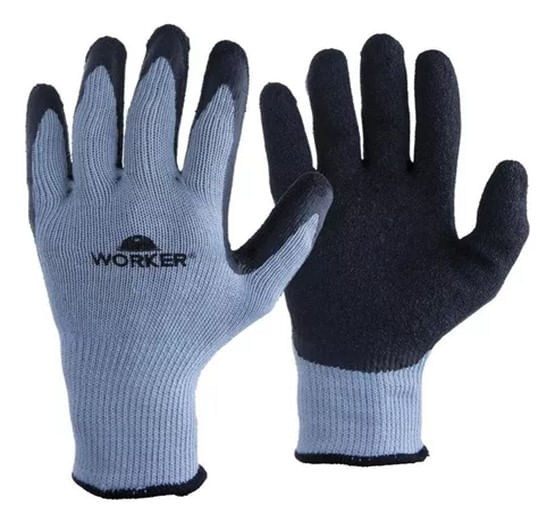 Luva-Banhada-em-Latex-Natural-WK35-Preto-Cinza-9-G-Worker