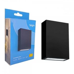 Arandela Duo Externo 4w Preta 3000k Elgin