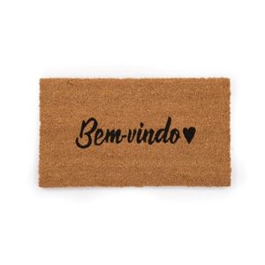 Tapete de Entrada Fibra de Coco Bem Vindo Amor 60X33Cm Kapazi