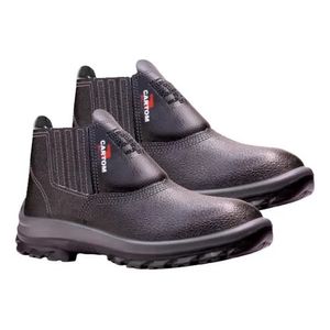 Bota de Couro Elástico Com Bico de Aço Nº45 Cartom