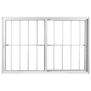 Janela de Correr Com Grade Vidro Liso 1,20x1,00m 2 Folhas Branco Quality