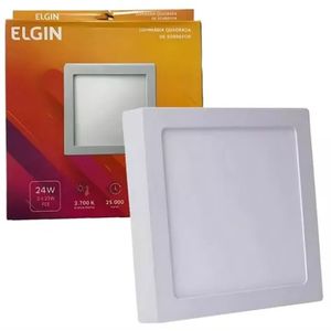 Painel Led Sobrepor Quadrado 24W 2700K Elgin