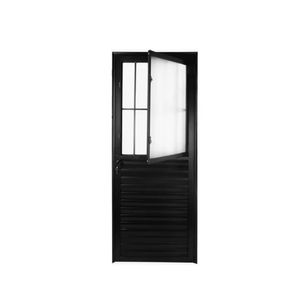 Porta Postigo Vidro Liso Lado Direito 0,80x2,10m Preto Quality
