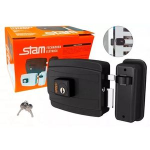 Fechadura Auto Elétrica Preto 40mm Stam