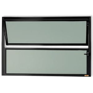 Basculante 60x40 2 Folhas Preto Vidro Liso Quality