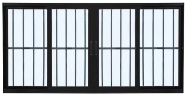 Janela-de-Correr-Com-Grade-4-Folhas-1-50x1-00m-Vidro-Liso-Preto-Quality