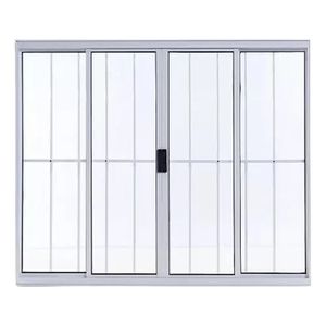Janela Com Grade Vidro Liso Branco 1,20X1,00m 4 Folhas Quality