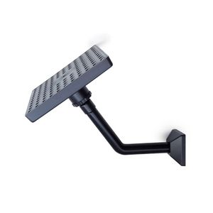 Ducha Articulada 20' All Black Quadrada Com Cano Inclinado 6 polegadas Lumar