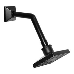 Ducha Articulada 20" All Black Quadrada Com Cano Inclinado 4 Polegadas Lumar