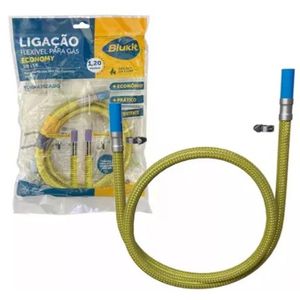 Ligação Flexível Para Gas Espigão 3/8 X Espigão 3/8 Economy 1,20m Blukit