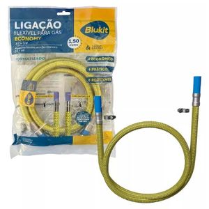 Ligação Flexível Para Gas Espigão 3/8 X Espigão 3/8 Economy 1,50m Blukit