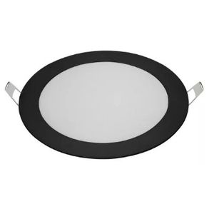 Painel de Led Embutir Redonda Preta 12W 3000K Elgin