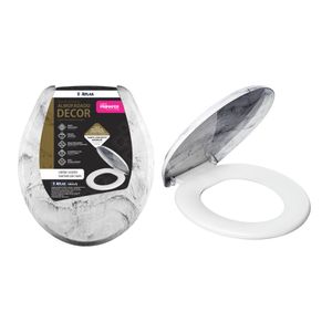 Assento Sanitário Almofadado Decorado Branco Plástico Atlas