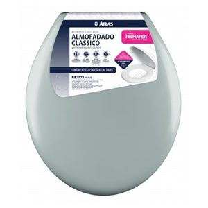 Assento Sanitário Almofadado Clássico Cinza Plástico Atlas