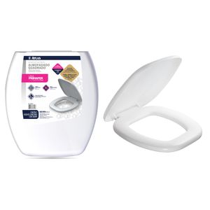 Assento Sanitário Almofadado Quadrado Branco Plástico Atlas