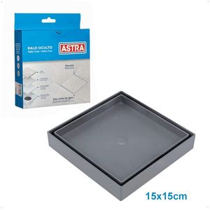 Ralo Oculto Quadrado Cinza 15X15Cm Astra