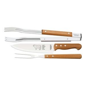 Jogo Para Churrasco Inox Dymanic 3 Peças Tramontina