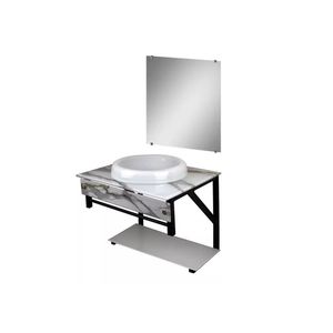 Gabinete Vidro Reto Arkansas S50CC PPQ-T Calacata Branco Vmex