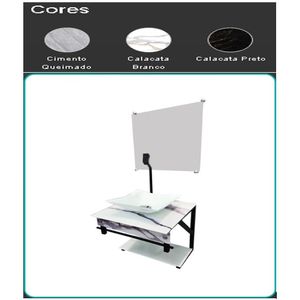 Gabinete Vidro Reto Orlando Sliin S50CQ PPQ-T Calacata Preto Vmex