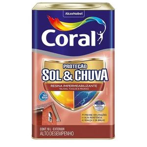 Resina Impermeabilizante Sol &Chuva Cinza Suave 18L Coral
