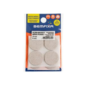 Feltro Redondo Bege para Móveis Pesados 30mm Bemfixa