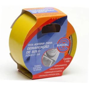 Fita Demarca Solo 50mmx15 Metros Amarela Eurocel