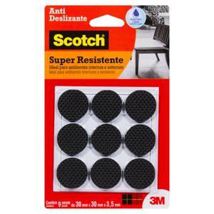 Protetor Antideslizante Redondo Preto Grande 9 Unidades Scotch 3m