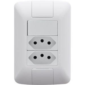 Interruptor Simples 6a+ 2tomadas 2p+t10a Aria Branco Tramontina