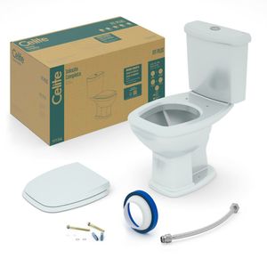 Kit Completo Bacia Com Caixa Acoplada Branco Fit Plus Celite