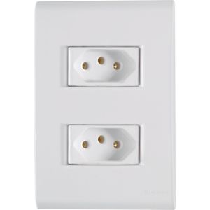 Conjunto 4x2 Com 2 Tomadas 2p+t Tramontina 10 a 250 v Liz Branco Tramontina