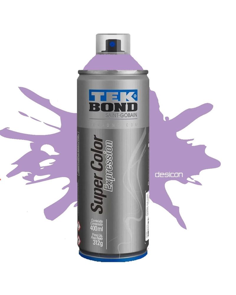 Tinta-Spray-Super-Color-Lilas-Fosco-Expression-400ml-312g-Tek-Bond