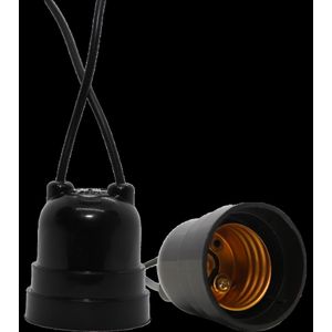 Isolador de Soquete Preto E-27 com Fio 4A/250V Germer
