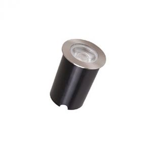 Embutido de Solo Chão Led Focus Inox e Policarbonato Preto Cilíndrico Externo 3000k 10w Bivolt 7,8x12cm Blumenau