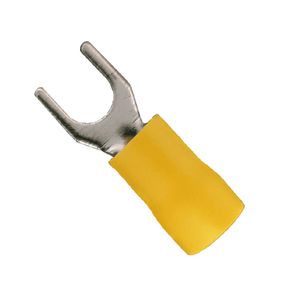 Terminal Forquilha Pré-isolado na Cor Amarela, com Capacidade para Fio de 4,0-6,0 e 24 Amperes, Em Embalagem com 10 Unidades Easy