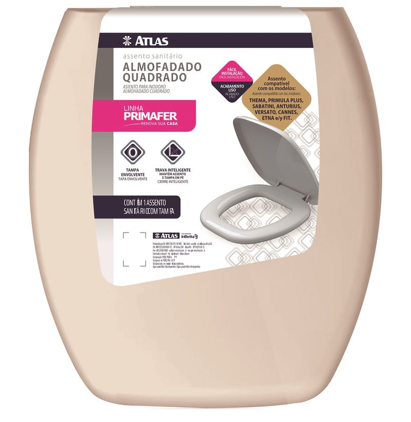 Assento-Sanitario-Almofadado-Quadrado-Bege-Plastico-Atlas
