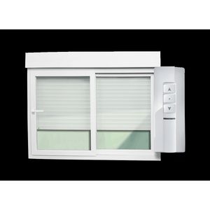 Janela Integrada em Pvc 2 Folhas 120X120Cm Vidro Liso Com Cremona Motor e Controle Remoto Brimak