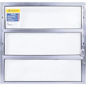 Basculante 60x60Cm Vidro Canelado Natural Aluvid