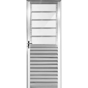 Porta Basculante SPP 80x210Cm Vidro Canelado Natural Lado Direito
