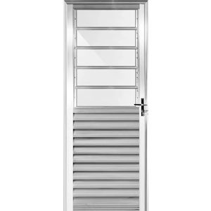 Porta Basculante SPP 80x210Cm Vidro Canelado Natural Lado Esquerdo