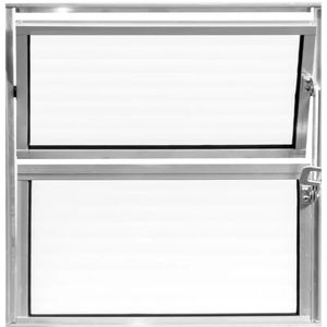 Basculante 50x50Cm Vidro Canelado Natural Aluvid