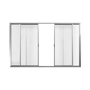 Janela Tropical Slim 100x150cm Com 4 Folhas Vidro Canelado Aluvid